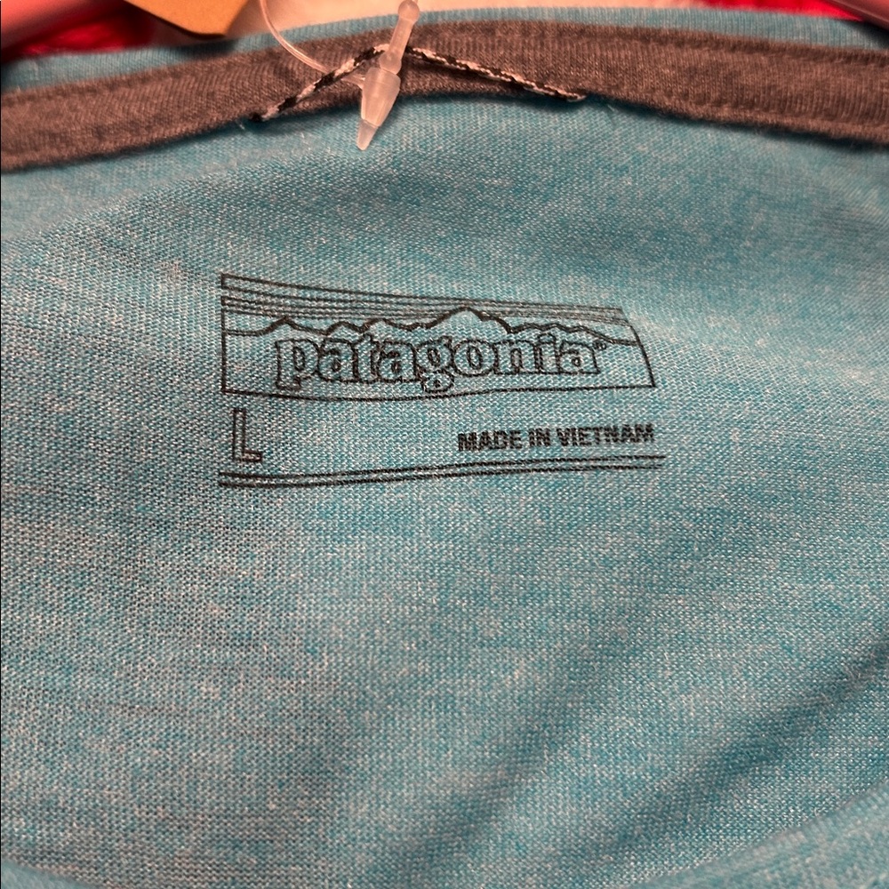 Patagonia Teal and Charcoal Short Sleeve Tee - Picture 4 of 10